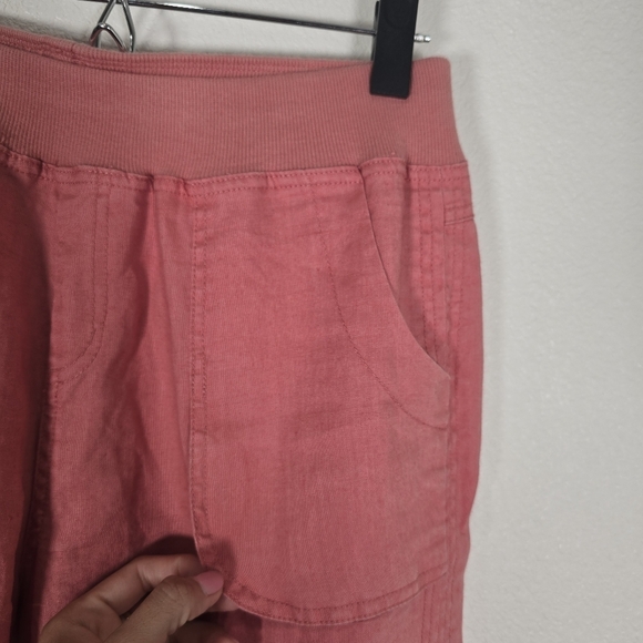 Soft Surroundings Small Tall Palmilla Pants  Salmon Ramie Pockets Pull On 44709 - Picture 5 of 9